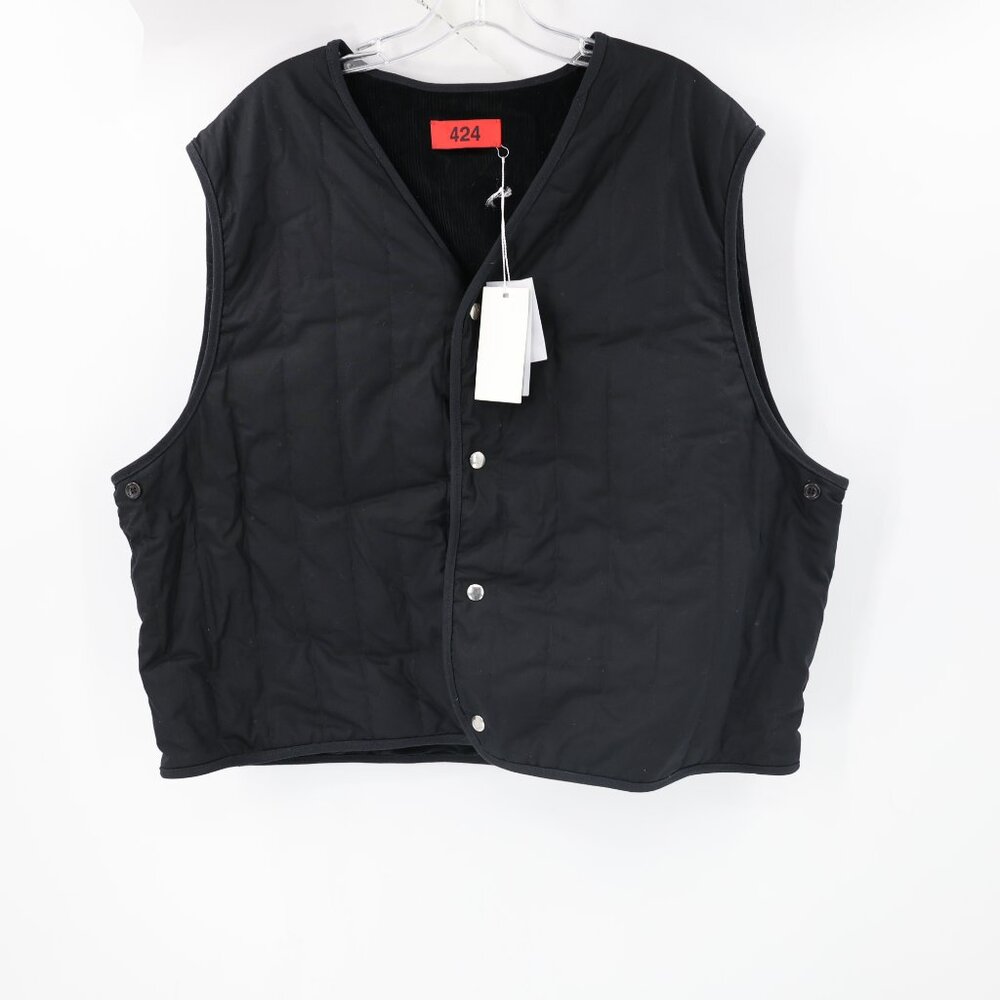 NWT 424 on Fairfax Quilted padded vest mens XL/2XL corduroy interior snap button